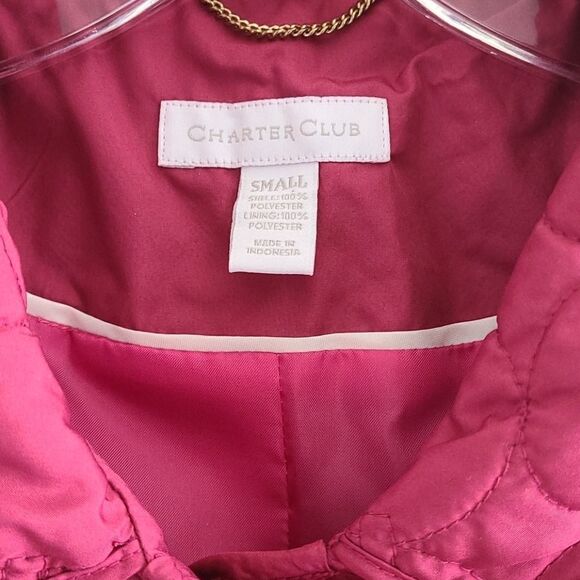 CHARTER CLUB fuschia quilted coat - Picture 3 of 7